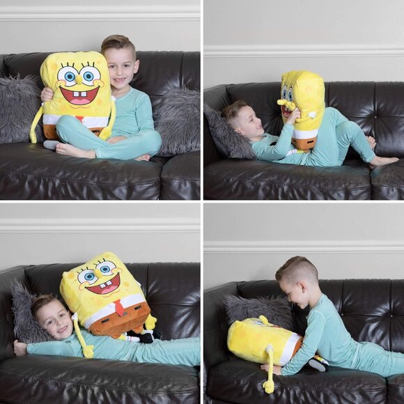 🆕 Kids Yellow Bedding Plush Cuddle Pillow Buddy One Size Spongebob Accessory - Picture 5 of 6